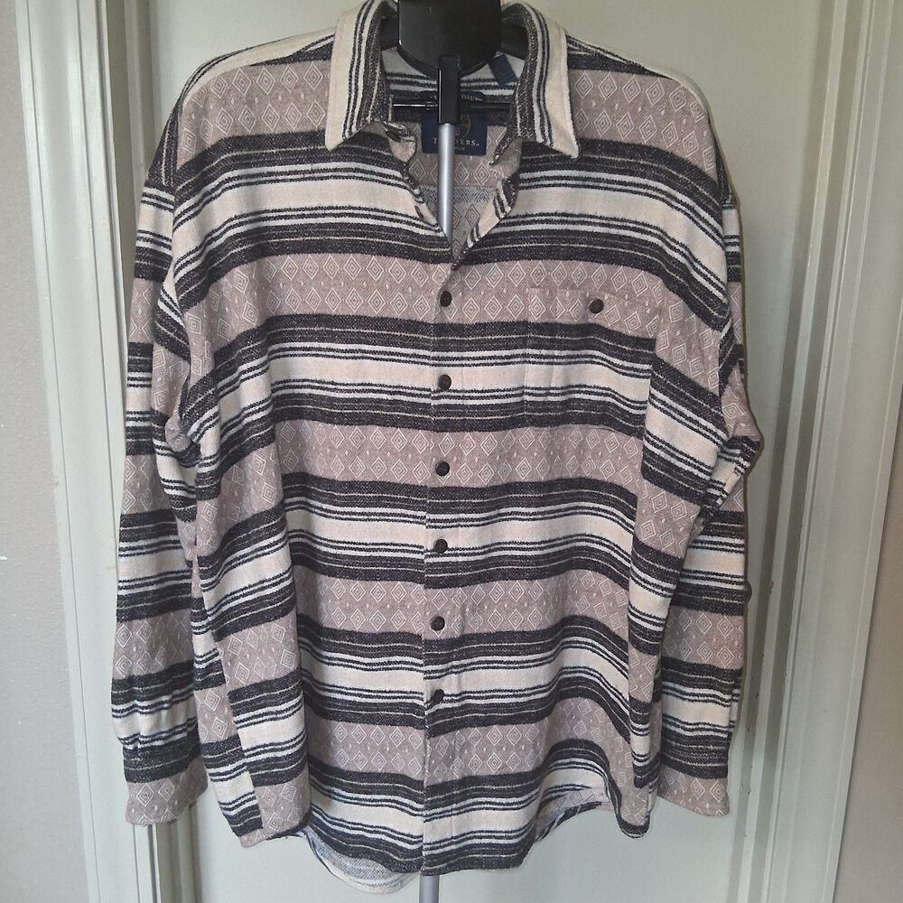 Vintage 90s Salmon River Traders Southwestern Button Down Shacket 2XLT